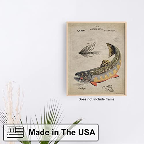 Apple Creek Antique Fly Fishing Lure Us Patent Poster Art Print Trout Largemouth Bass Walleye Muskie Lures Poles 11X14 Wall Decor Pictures thumb #3