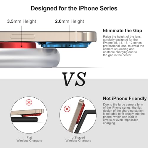 Image of 3 in 1 Charging Station for Apple Devices, Faster Mag-Safe Charger Stand, Magnetic Wireless Charger Station for iPhone 17 16 15 14 13 12 Pro Max Plus, Apple Watch iwacth & AirPods, Adjustable Angle