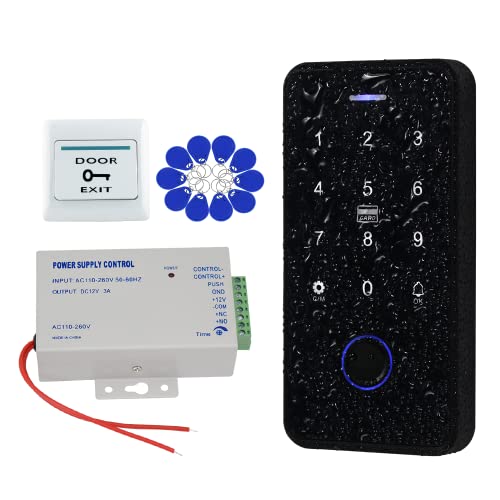 QTTYELOK Bluetooth Tuya Kit de Sistema de Control de Acceso IP68 Huella Dactilar Impermeable Teclado RFID Biométrico + Fuente de Alimentación + 10pcs Llavero de 13,56 MHz (Sin Cerradura)