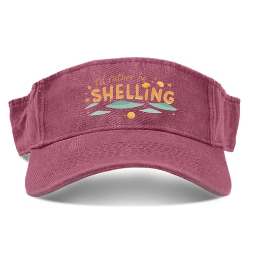 I'd Rather BE SHELLING Sunshade Vintage Cap for Men Fashionable Visor Hats Deep Rose