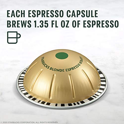 Image of Starbucks by Nespresso Vertuo, Blonde Roast Espresso, 50-count Espresso Pods, Brews, 1.35 oz. (Pack of 2)
