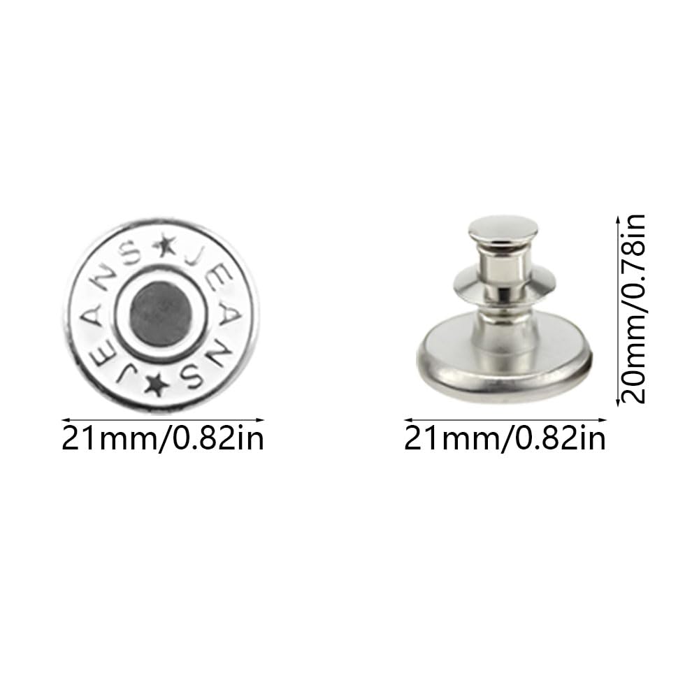 12 Bottoni Jeans Regolabili Senza Cucitura - 17mm - Per Allargare O Stringere Pantaloni - Facili Da Applicare - Foto 6