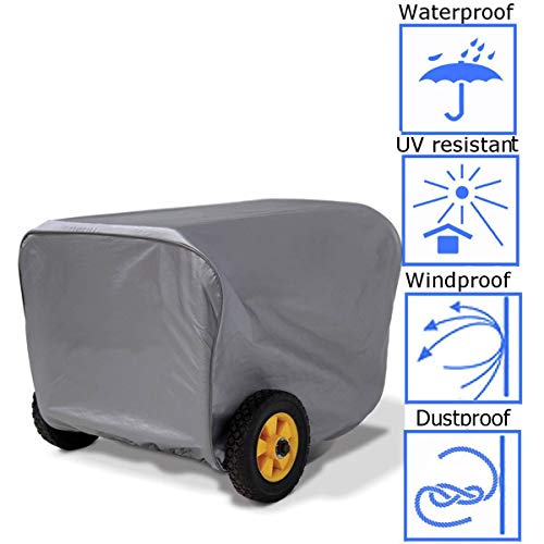 N&F Weather-Resistant Storage Cover for Portable Generators,Waterproof Heavy Duty Lawn Mower Cover, UV and Dust Protection Lawn Tractor Cover