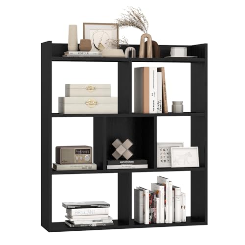GIANTEX Bibliothèque Livre Ouverte à 7 Cubes, Étagère Bibliothèque avec Dispositifs Anti-Basculement, Meuble Cube pour Chambre, Bureau, Salon, 80 x 20 x...