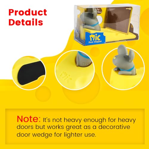 Image of DomeStar Cute Mouse Stopper, Gray Mouse Door Stop Decorative Animal Doorstop Door Wedge