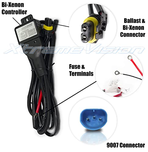 Xtremevision Hid Xenon Replacement Bulbs - Bi-Xenon 9007 5000K - Bright White (1 Pair) #TOP3