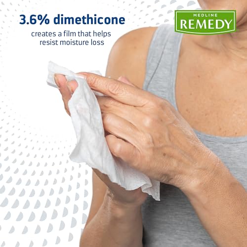 Medline Remedy Clinical 3-in-1 Barrier Cream Cloth, 8 count (32 Packs), 8 x 8 in Adult Wet Wipes, Vanilla Scent, Incontinent Care, Dimethicone, Irritated Skin, Soothing, Nourishing, Gentle - Thumbnail 6