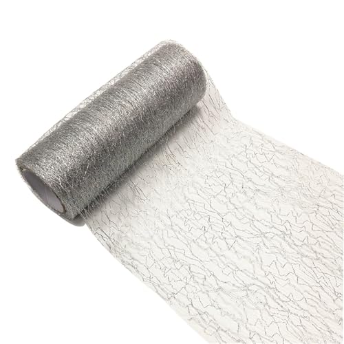 Rollo de tul de organza de 6 pulgadas x 10 yardas, tela de malla de tul, rollo de tela de malla de tul con agujero grande, falda de tul floral, envoltura de terciopelo floral, tela para coser (1