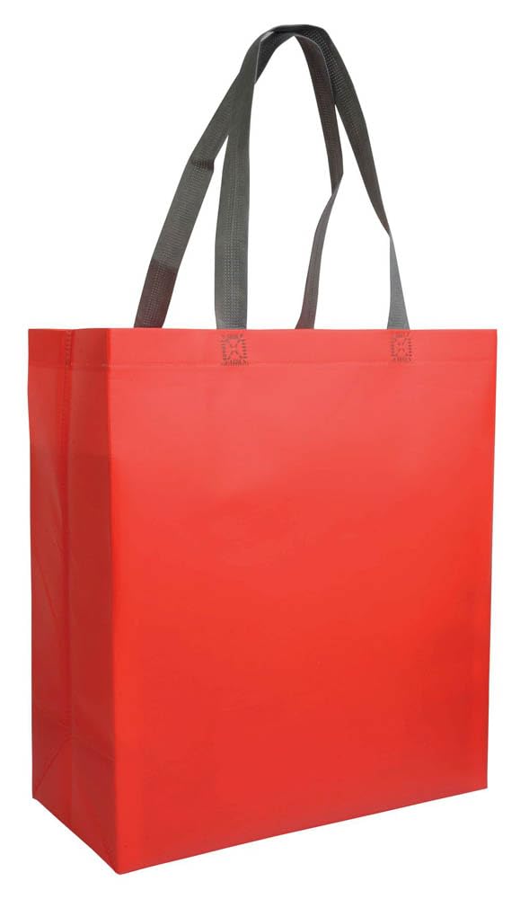 Generico 50 (cinquanta) pezzi Shopper 26 x 32 x 9 CM (manici : 2,5 x 50 cm) - 7 LT con soffietto in TNT laminato 100 g/m2 termosaldato, manici corti