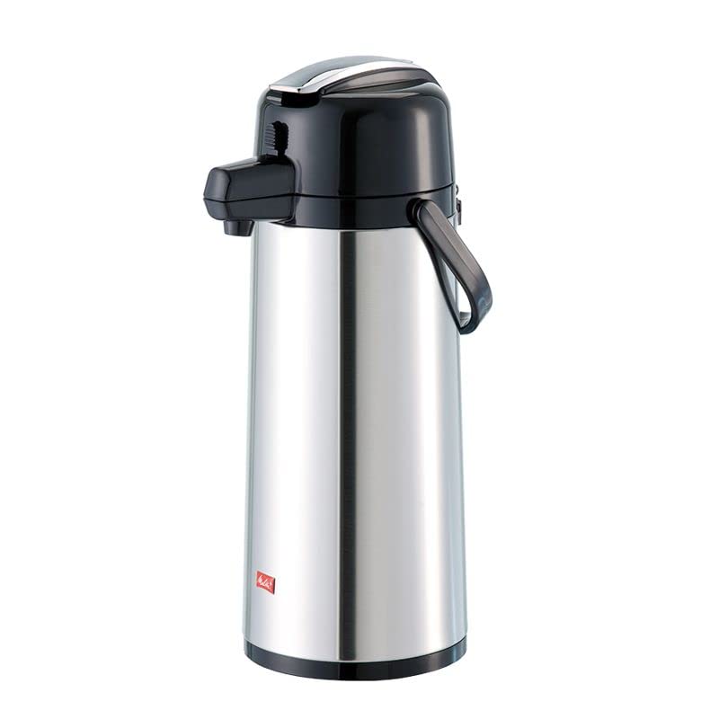 Image secondaire de Melitta Pot à Pompe 2,2 litres/env. 16 Tasses – Isolation sous Vide en Verre, extérieur en Acier Inoxydable – Argent et Noir