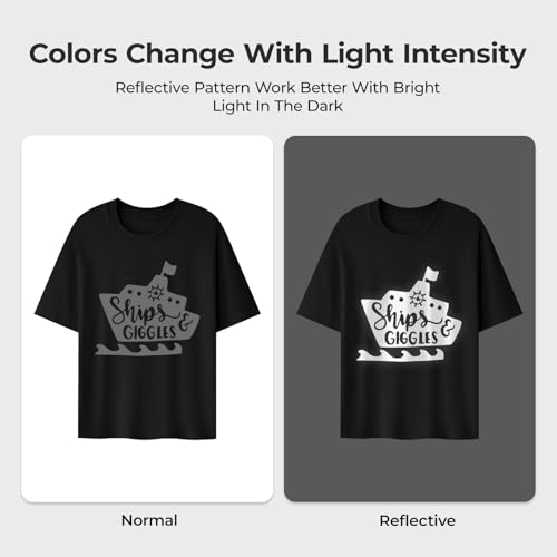 Image of HTVRONT Reflective HTV Vinyl Roll, Reflective Dark Grey HTV,12 inch x 5ft | Heat Transfer Vinyl for Shirts, Reflective Iron on Vinyl for All Cutting Machines, Easy to Cut for Heat Vinyl Design