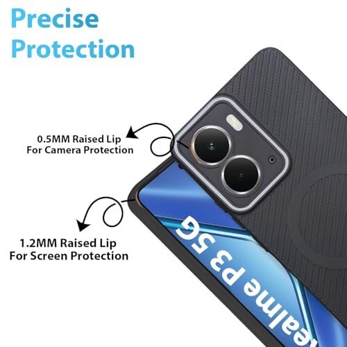 Image of LIRAMARK Rugged Carbon Fibre TPU Armor Silicone Back Cover Case for Realme P3 5G