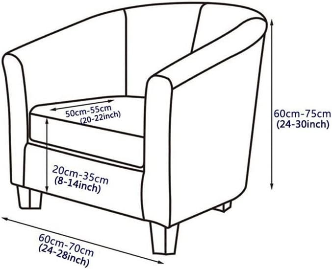 YOPOIY 2 Piece Washable Club Chair Slipcover Soft Stretch Barrel Chair Cover Lightweight Furniture Cover Tub Chair Slipcover for Pets, Kids -4-