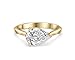Ssjewel 1.8 Ct Pear Cut Diamond East West Solitaire Ring Sparkle Stone Three Prongs Beautiful Engagement Ring For Women 14K Gold Plated Wedding Ring 925 Sterling Silver Handmade Jewelry Gift For Her