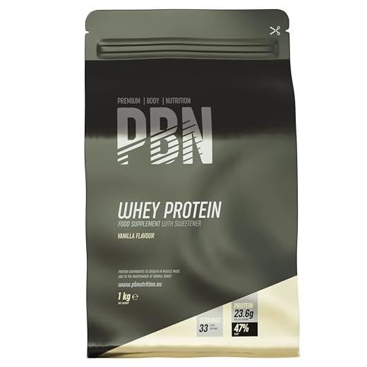 Premium Body Nutrition - Proteína de suero de leche en polvo, 1 kg (Paquete de 1), sabor Vainilla, sabor optimizado