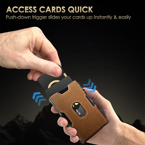 Ultra-Slim Money Clip Wallet for Men, Aluminum Pop up Card Holder Mens Wallet, RFID Protection Minimalist Metal Wallets Billeteras de Hombres Gifts for Men Dad Husband Boyfriend ﻿2