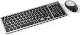 Tastatur Maus Set Kabellos, 2,4GHz Funktastatur mit Maus in voller Größe mit USB-Empfänger,Wiederaufladbare Tastatur für PC/ Computer/ Laptop, Grau