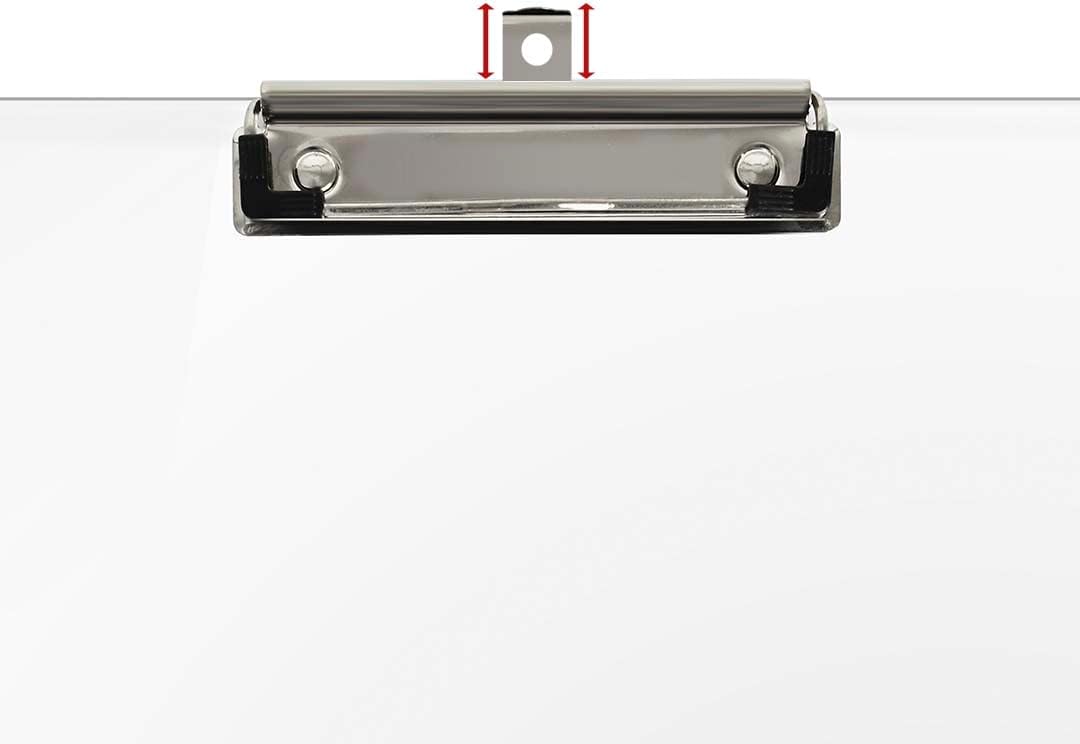 Acrimet Plastic Clipboard Landscape, Letter Size A4, Low Profile Clip, 9 1/16” x 13 3/8”, (White Color) (3 Pack)