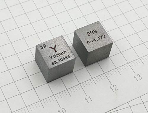 10mm Yttrium Metal Cube Y?99.9% Pure for Element Collection Lab Experiment Material Hobbies Substance Block Display