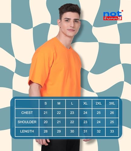 Image of Not Funny 280 GSM Pure Organic Cotton Oversized t Shirts for Men | Drop Shoulder Tshirt for Men & Boys (Available in Black, Blue, Beige,Orange & White)