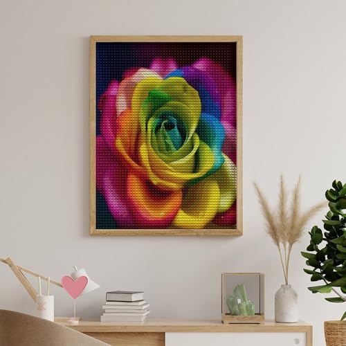 Pintura de puntos de diamante VstaDank, kit completo de cuadros de flores para hacer tú mismo 5
