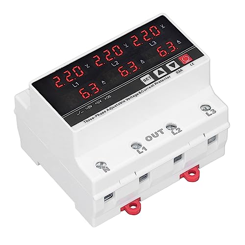 Undervoltage Protector DIN Rail Adjustable Overcurrent Protector AC120V?300V 63A 3 Phase 3 Wire 4 Wire