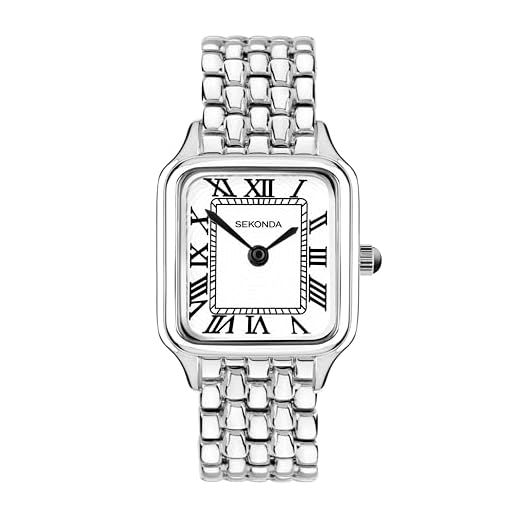 SEKONDA Classic Monica Ladies 30mm Quartz Watch in White with Analogue Display, and Silver Alloy Strap 40656