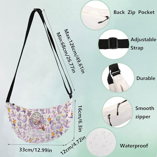 Image of WZMPA Dragon Crossbody Bag Purple Dragon Gift Dragons Shoulder Bag Cartoon Merchandise