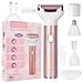 ACWOO Rasoio Elettrico Donna, 4 in 1 Epilatore Senza Fili, Ricaricabile Epilatore viso, Depilatore Donna Multifunzione a Secco e Bagnato per Una Rasatura Delicata e Accurata, Impermeabile