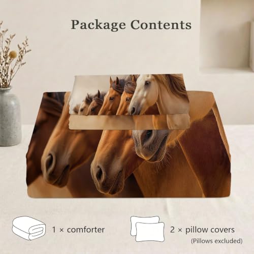 Colcha suave de microfibra de caballos de 240 x 220 cm lavable para un descanso sin sudor 8