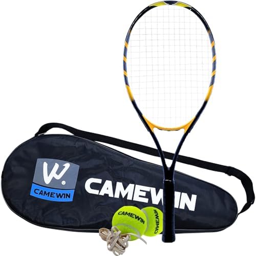 Kit Raquete de Tênis Amarelo 26 Polegadas Camewin Fibra de Carbon...