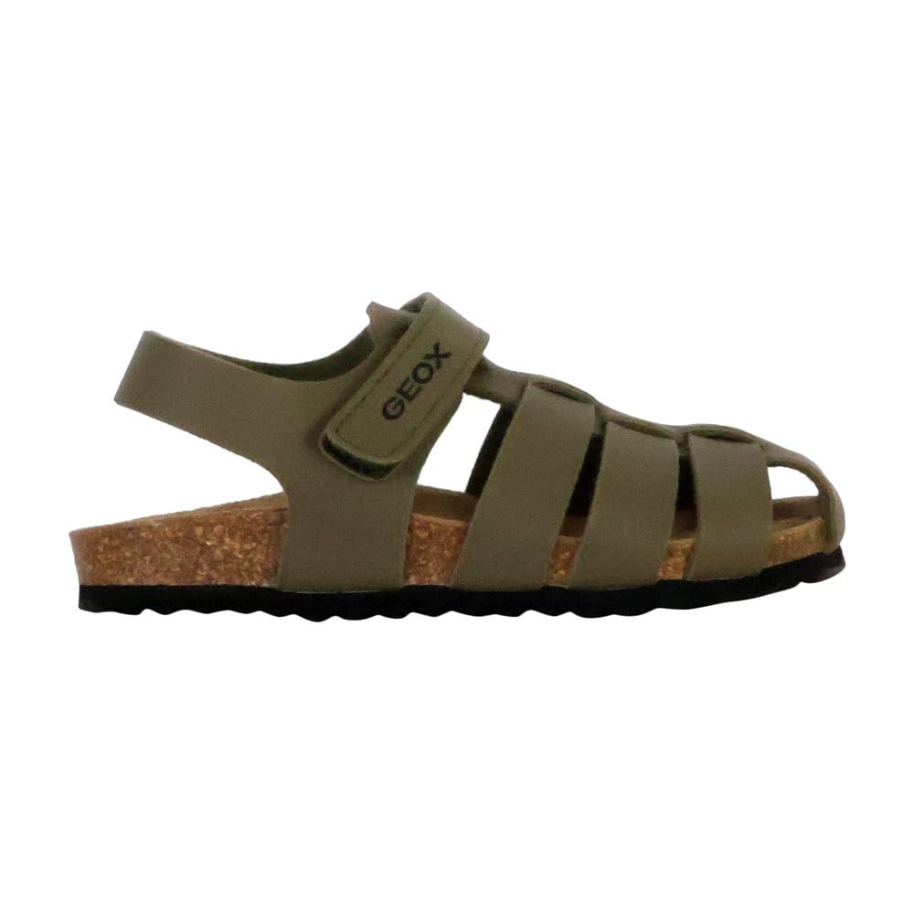 Geox J Ghita Boy A Sandal, Military, 7.5 UK Child