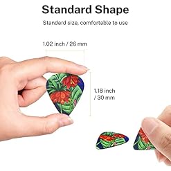 Flower Lot de 6 médiators pour guitare acoustique, guitare électrique, basse, ukulélé – fins, moyens et épais. - Les Beatles, Paul McCartney, John Lennon, RIngo Starr, George Harrison Flower Lot de 6 médiators pour guitare acoustique, guitare électrique, basse, ukulélé – fins, moyens et épais. – Image 7