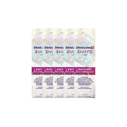 5x Blend-A-Med 3D White Luxe Whitening Beschleuniger 75 ml, Original Zahnaufhellung