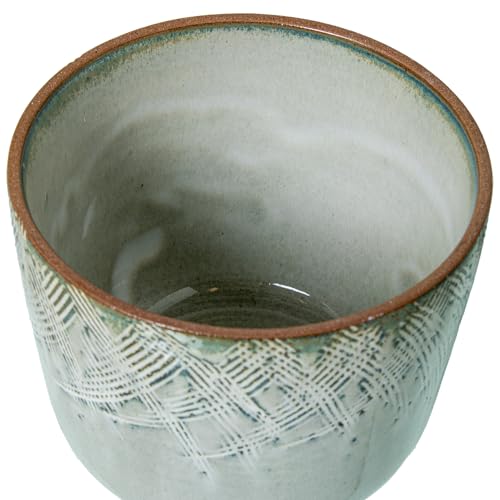Maceteros céramique blanc laqué deco rayé cache-pot design d'intérieur - 3