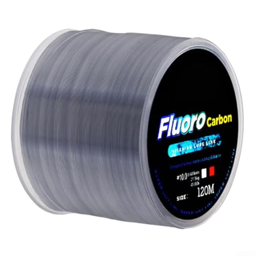 Fluorocarbon Fishing Line 120M, Soft Carbon Fiber Leader Line with High Abrasion Resistance and Strong Water Resistance, Low Stretch Lure Line for Freshwater(White)(0.8)