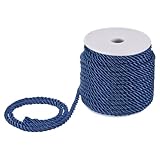 [Taille & Emballage] - 1-Rouleau x Corde Torsadée Ornementale Polyester; Couleur: Bleu Marine; Diamètre: 5 mm/0.2