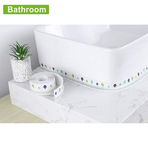 Caulk Tape Strip, Waterproof Self Adhesive Caulking Tape Anti-Mildew, PVC Adhesive Caulk for Kitchen Bathtub Shower Toilet, 1-1/2" x 11' (Leaf) - Thumbnail 5