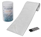 WilderWild Bike Frame Protection Tape- High Impact Clear Vinyl Wrap Includes Tool (4”x72) Bicycle Frame Protector, Mountain Bike Frame Guard Chainstay Protector (White Topo)