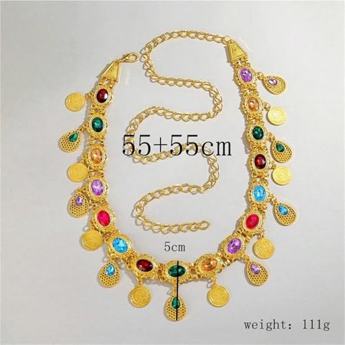 1PCS Waistband Jewelry Colored Gold Droplet Tassel Chain Belt For Women2