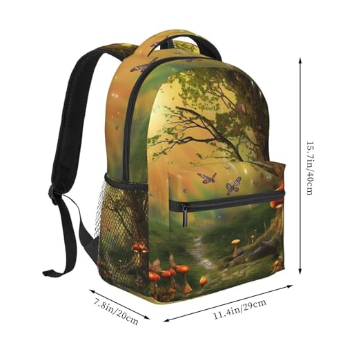Forest with Fairies Butterflies Elves Travel Backpack for Women Men 15.6 inch Laptop Backpack Casual Work Business Daypack2