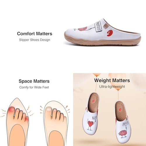 Image of UIN Slipper Woman Travel Art Painted Shoes Wide Toe Casual Home Slip On Mules Malaga