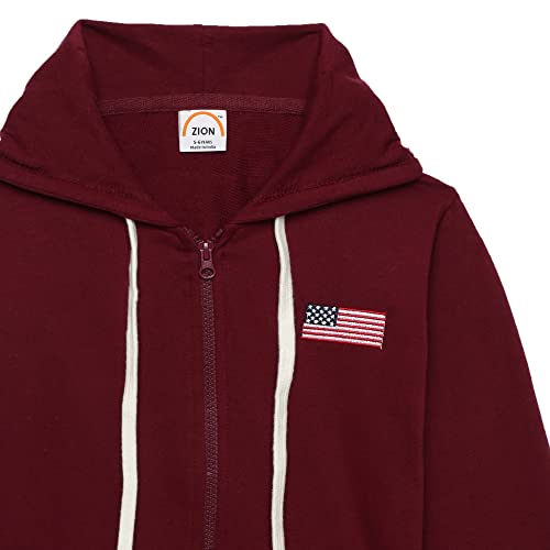 Image of ZION Hoodies for Boys - Cotton Hoodies Sweatshirt with Zipper | Solid & Regular Fit with Embroidery | Long Sleeve | for Every Occasion | Multiple Sizes & Colors (Pack of 1)