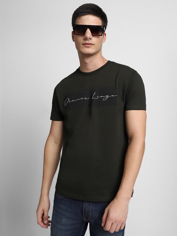 Image of Dennis Lingo Men's Cotton Graphic Print Crew Neck Regular Fit T-Shirts