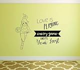 Love is Playing Every Game Like It's Your Last Women's Basketball Sports Player Athlete Ball Wall Sticker for World Cup WNBA FIBA Fans Room Home Mural Decal Wall Art Vinyl Decoration Size (8x10 inch)