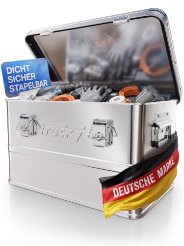 Trucky Aluminium Box mit Deckel 30L Silber Alukiste Alu Kiste Abschliessbar