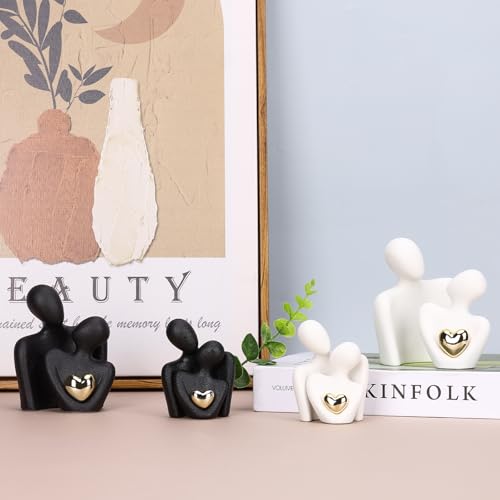 Miniatura 8 de Oliruim Mini Figuras De Cerámica Escultura, Sala De Estar, Modernas, Románticas, Parejas Para Decoración, Dormitorio, Salón, Boda, Estantería, Estantería, Regalos Para Parejas 8 Cm Blanco