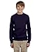Hanes Youth EcoSmart Crewneck Sweatshirt - Navy - Long Sleeve - Cotton Polyester