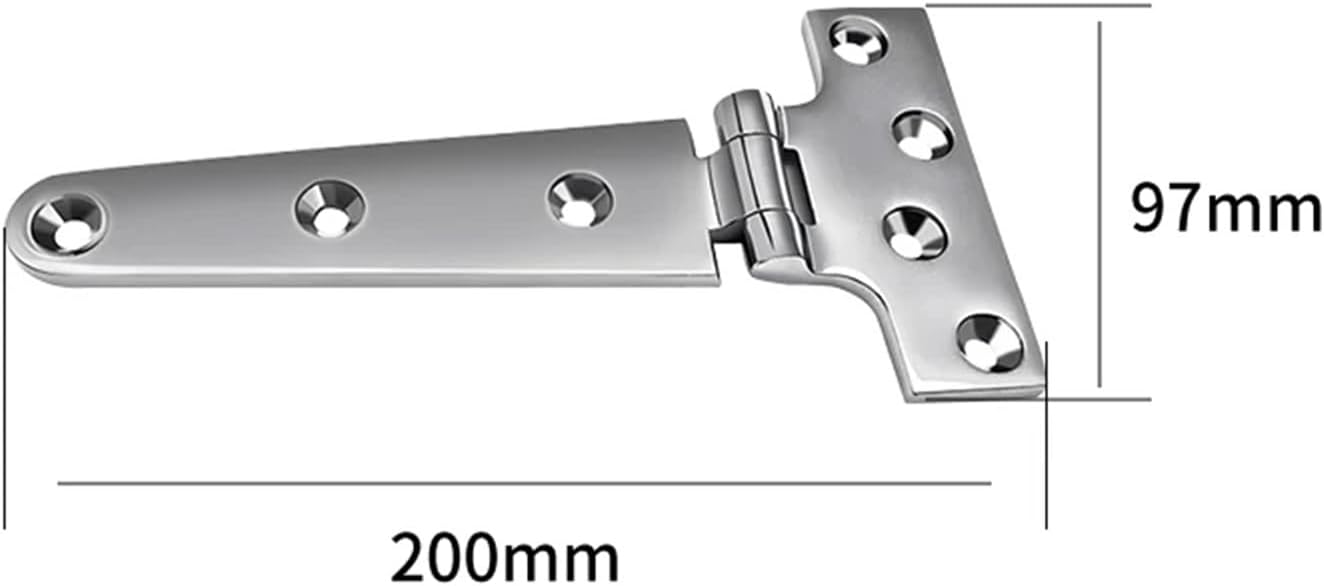 Stainless Steel Casting Hinge Flat Hinge Cabinet Doors For Windows T-shaped hinge Cast Strap Deck Hinge for Boat Hardware(200x100mm)