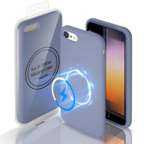 Kondiobon iPhone SE3/SE2/8/7 �P�[�X �V���R�[���P�[�X �}�O�l�b�g�Ή� �A�C�t�H��SE3 SE2 �p �\�t�g�J�o�[(�O���[�u���[)